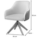 Ver imagem 3 de Poltrona Decorativa Hera Linho Nude Couro Caramelo com Base Giratória em Madeira