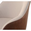 Ver imagem 6 de Poltrona Decorativa Hera Linho Nude Couro Caramelo com Base Giratória em Madeira