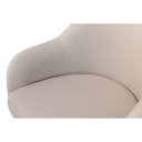 Ver mais imagens de Poltrona Decorativa Hera Linho Nude Couro Caramelo com Base Giratória em Madeira