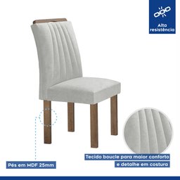 Conjunto Mesa Arizona 120cm com 4 Cadeiras Arizona Tampo Redondo Plus com Vidro - 8