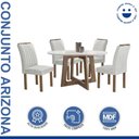 Ver imagem 2 de Conjunto Mesa Arizona 120cm com 4 Cadeiras Arizona Tampo Redondo Plus com Vidro