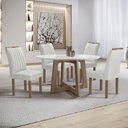 Ver imagem 1 de Conjunto Mesa Arizona 120cm com 4 Cadeiras Arizona Tampo Redondo Plus com Vidro