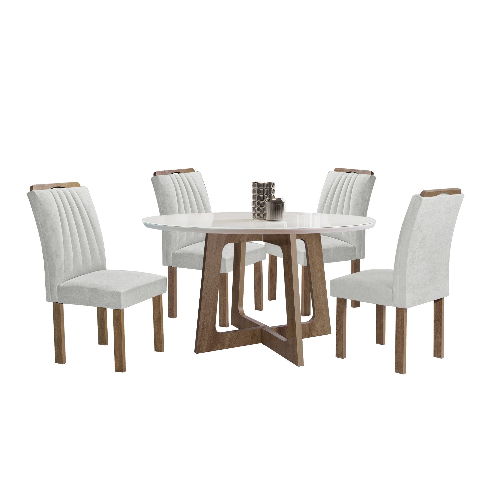 Conjunto Mesa Arizona 120cm com 4 Cadeiras Arizona Tampo Redondo Plus com Vidro - 15