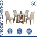 Ver imagem 2 de Conjunto Mesa Arizona 120cm com 4 Cadeiras Arizona Tampo Redondo Plus com Vidro