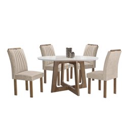 Conjunto Mesa Arizona 120cm com 4 Cadeiras Arizona Tampo Redondo Plus com Vidro - 15
