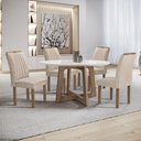 Ver imagem 1 de Conjunto Mesa Arizona 120cm com 4 Cadeiras Arizona Tampo Redondo Plus com Vidro
