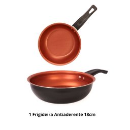 Kit Cozinha 2 Formas N1 N2 com Frigideira 18cm e Fervedor 14cm Antiaderente Alumínio - 3