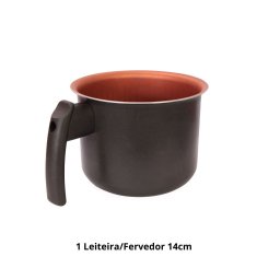 Kit Cozinha 2 Formas N1 N2 com Frigideira 18cm e Fervedor 14cm Antiaderente Alumínio - 4