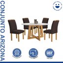 Ver imagem 2 de Conjunto Mesa Arizona 120cm com 4 Cadeiras Arizona Tampo Redondo Plus com Vidro