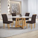Ver imagem 1 de Conjunto Mesa Arizona 120cm com 4 Cadeiras Arizona Tampo Redondo Plus com Vidro