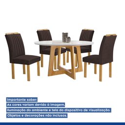 Conjunto Mesa Arizona 120cm com 4 Cadeiras Arizona Tampo Redondo Plus com Vidro - 16