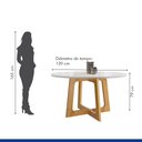 Ver imagem 6 de Conjunto Sala de Jantar Mesa Redonda 4 Cadeiras Vidro Arizona Cinamomo/Off White/Veludo Bege Escuro