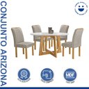 Ver imagem 2 de Conjunto Mesa Arizona 120cm com 4 Cadeiras Arizona Tampo Redondo Plus com Vidro