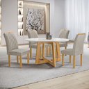 Ver imagem 1 de Conjunto Mesa Arizona 120cm com 4 Cadeiras Arizona Tampo Redondo Plus com Vidro