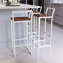 Ver imagem 3 de Jogo 4 Banqueta Alta Balcão Bistrô Branca Confort Industrial Premium Imbuia Don Castro Decor Industr