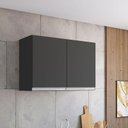 Ver imagem 2 de Armário Aéreo para Cozinha Andréia 2 Portas 80 Cm Cinza - Ajl