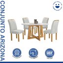 Ver imagem 2 de Conjunto Mesa Arizona 120cm com 4 Cadeiras Arizona Tampo Redondo Plus com Vidro