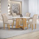 Ver imagem 1 de Conjunto Mesa Arizona 120cm com 4 Cadeiras Arizona Tampo Redondo Plus com Vidro