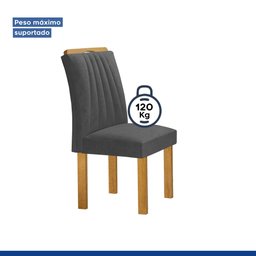 Conjunto Mesa Bella Ripada 120cm com Painel Espelhado Tampo Bella com Vidro 4 Cadeiras Arizona - 9