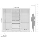Ver imagem 2 de Guarda Roupa Casal 242,1cm com 6 Portas e 4 Gavetas 240834 Valência Politorno Móveis