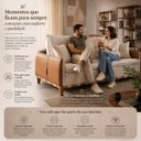Ver mais imagens de Sofá Cama Casal Luca 3 Lugares 2,09m Linho e Courino - Bege