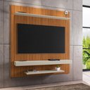 Ver imagem 4 de Painel Leme Tv até 60 Polegadas Pintura Ripado Bechara Off White com Natural