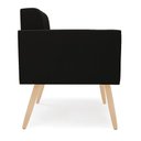 Ver imagem 6 de Kit 2 Poltronas Elisa Suede Preto Pés Palito Natural - D'Rossi