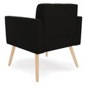 Ver imagem 5 de Kit 2 Poltronas Elisa Suede Preto Pés Palito Natural - D'Rossi