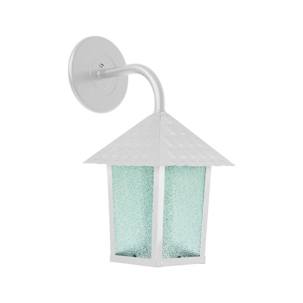 Arandela Blumenau Colonial Quadrada Vidro Pontilhado E27 Bivolt Branco - 1