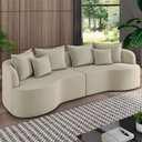 Ver imagem 2 de Sofá 4 Lugares Orgânico Sala de Estar Living 270cm Ekos K01 Veludo Bege - Lyam Decor