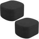 Ver imagem 1 de Kit 2 Puffs Decorativos Orgânico para Living Quarto 70cm Doha W01 Suede Preto - Lyam Decor