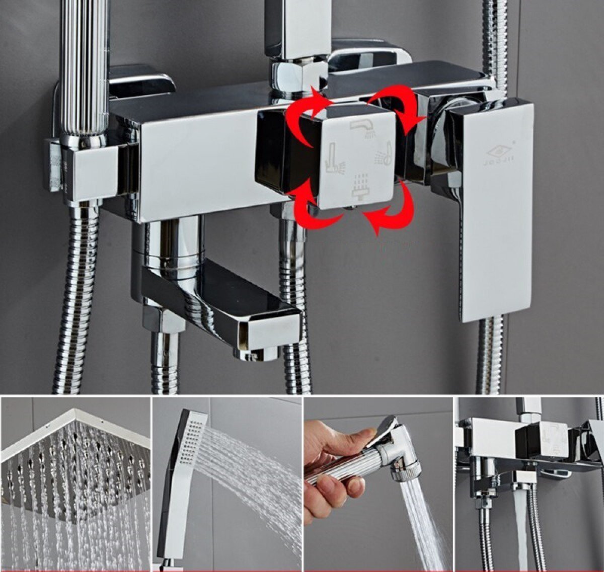 Chuveiro/ducha Moderno Prata Misturador Água Quente/fria | MadeiraMadeira