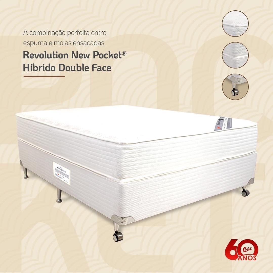 Colchão Castor King Revolution New Pocket Hibrido Double Face 193x203x30 - 2