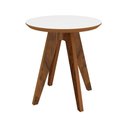 Ver imagem 3 de Mesa de Canto MDF Retrô Redonda Dalla Costa 50 cm Cor:Freijo/ Off White