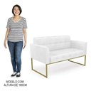 Ver imagem 5 de Sofá Namoradeira Base Industrial Dourado Ana Sintético Pu Branco - Ibiza