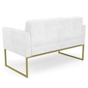 Ver imagem 7 de Sofá Namoradeira Base Industrial Dourado Ana Sintético Pu Branco - Ibiza