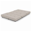 Ver imagem 5 de Puff Cama Dobravel Casal 130cm com Rodizios e Almofadas Cor: Linho Nude