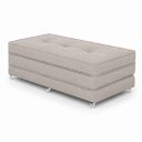 Ver imagem 4 de Puff Cama Dobravel Casal 130cm com Rodizios e Almofadas Cor: Linho Nude