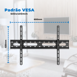 Suporte Inclinável para Tv de Led / Oled / Qled / Nano 37" até 70" com Peso até 45kg - Ft-pl64x Fixa - 4