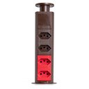 Ver imagem 2 de Mini Totem 4 Tomadas - 2 - 110v + 2- 220v Flex Qtmov Marrom
