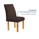 Ver imagem 5 de Conjunto Mesa Bella Ripada 120cm com Painel Espelhado Tampo Bella com Vidro 4 Cadeiras Canela