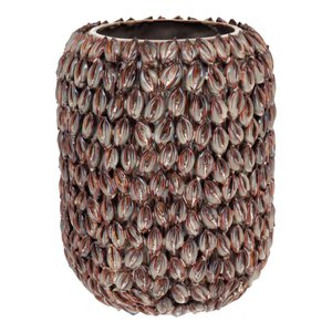 Vaso Decorativo Enfeite Casa Cerâmica 23x18x18cm Bege