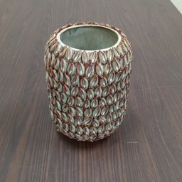 Vaso Decorativo Enfeite Casa Cerâmica 23x18x18cm Bege - 3