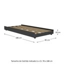 Ver imagem 2 de Cama Auxiliar Solteiro para Colchão 78 x 188cm Multimóveis CR35091 Preto