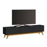 Conjunto Rack Classic 3G 2.2 PRETO com Painel Ripado Loft 2.2 - Preto/Nature - 1