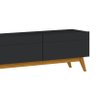 Conjunto Rack Classic 3G 2.2 PRETO com Painel Ripado Loft 2.2 - Preto/Nature - 9