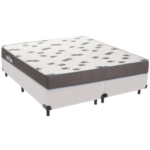 Cama Box Branco e Colchão Light Espuma D33 Queen Ortobom