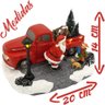 Estátua Natalina Musical Iluminada Papai Noel Camionete 20cm - 2