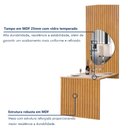 Ver imagem 2 de Conjunto Mesa Bella Ripada 120cm com Painel Espelhado Tampo Bella com Vidro 4 Cadeiras Canela