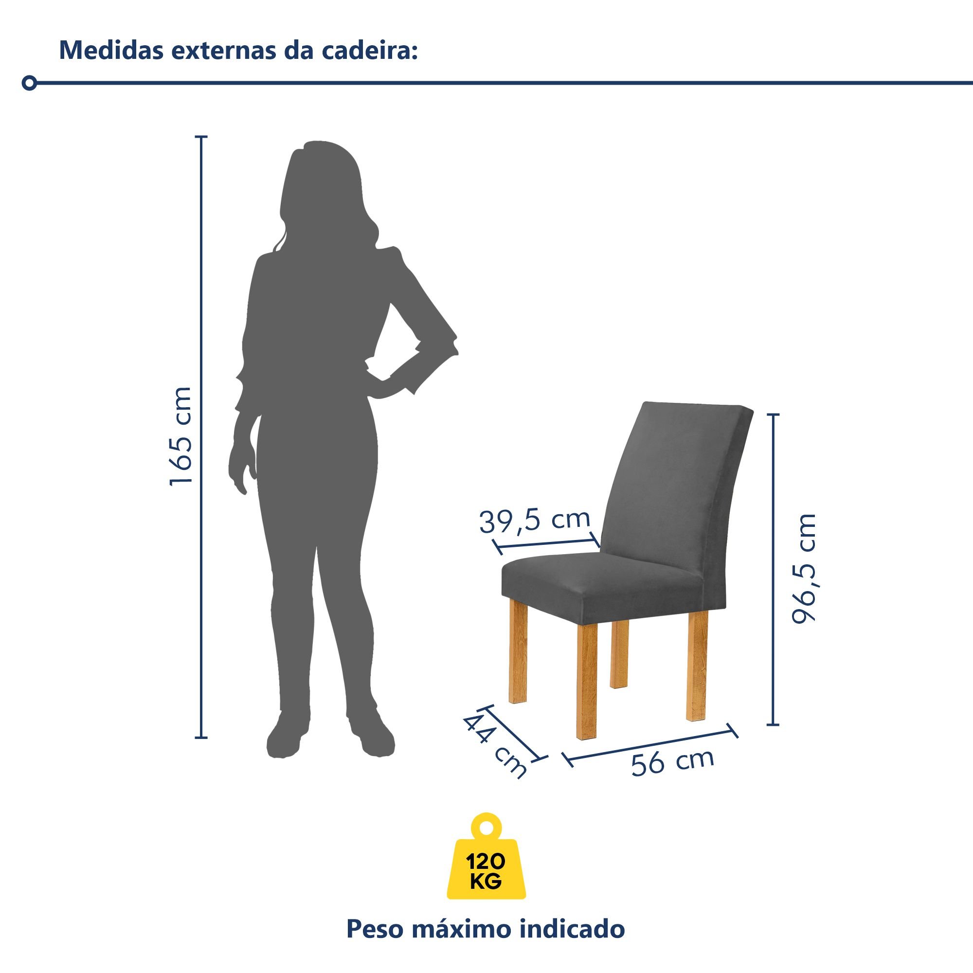 Conjunto Mesa Bella Ripada 120cm com Painel Espelhado Tampo Bella com Vidro 4 Cadeiras Canela - 10